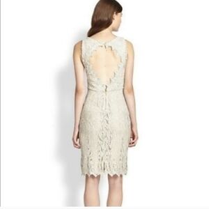 Alice + Olivia Amea Grey Metallic Lace Sheath RARE size 10 new